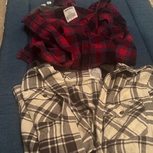 Sonoma Kids Red and Gray Plaid Button Down Shirts